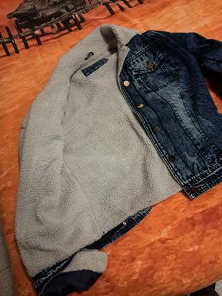 Giubbino jeans peloso