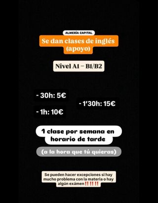 Clases de Apoyo Ingles Almeria Capital