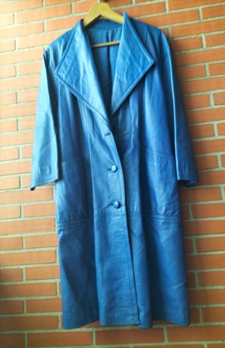 Abrigo de cuero azul