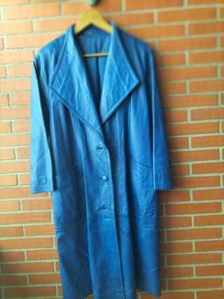 Abrigo de cuero azul