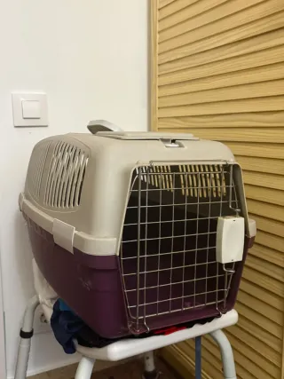 Transportín perro pequeño beige/morado