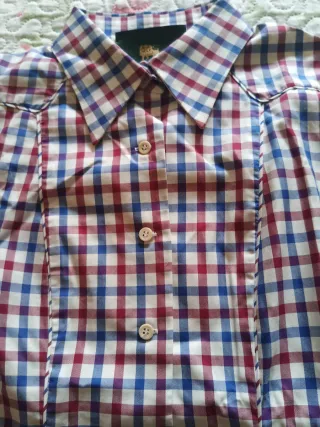 Camisa cuadros azul y rojo