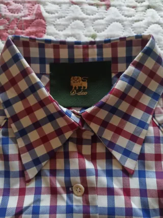 Camisa cuadros azul y rojo