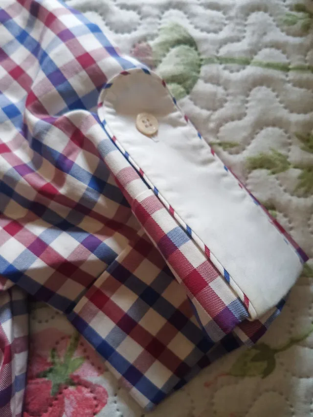 Camisa cuadros azul y rojo