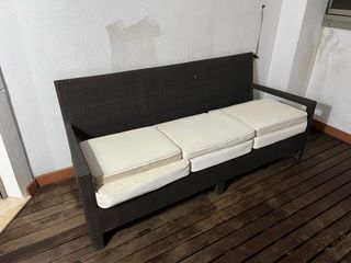 Sofá 3 plazas KETAL terraza beige/marrón