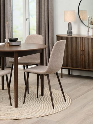 Silla JONSTRUP tela beige y roble