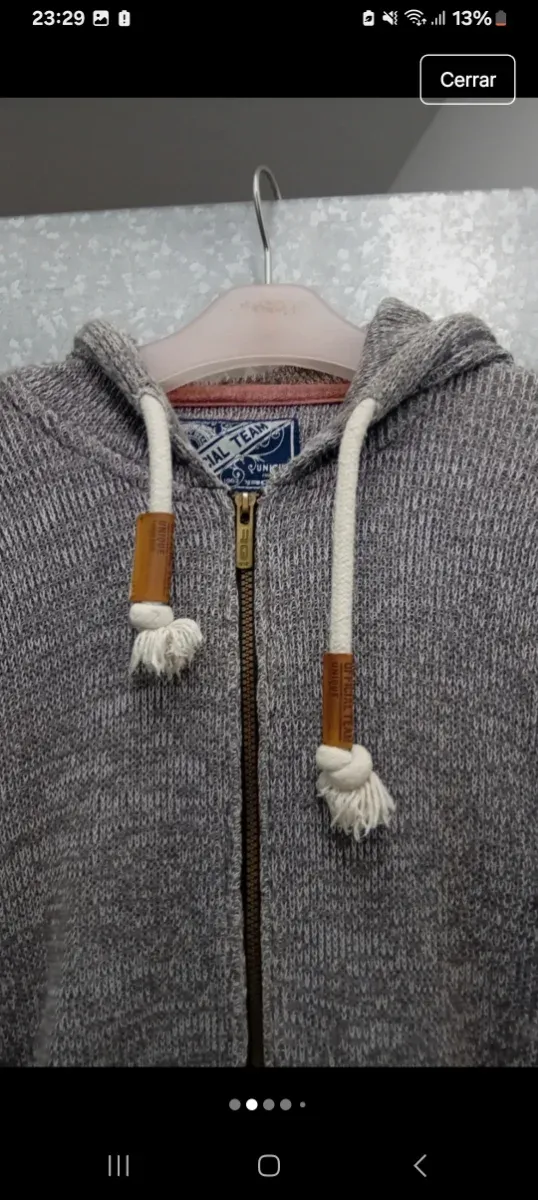 Chaqueta de punto gris talla M