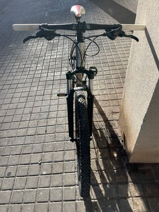 Bicicleta de montaña plateada