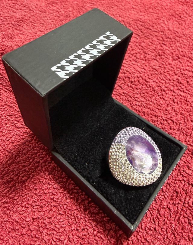 Anillo Swarovski Morado y Plateado