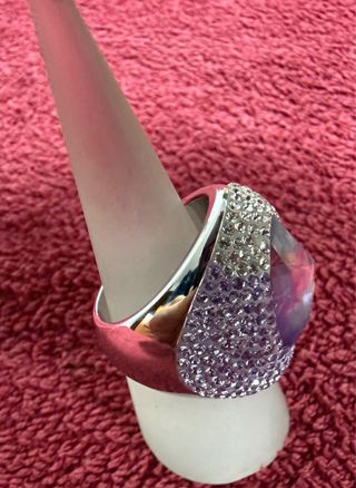 Anillo Swarovski Morado y Plateado