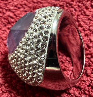 Anillo Swarovski Morado y Plateado