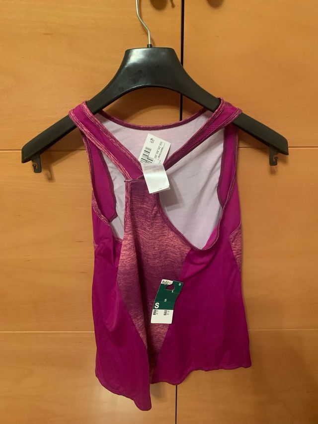 Camiseta deportiva Decathlon rosa/morada