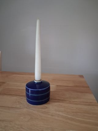 Portacandela in porcellana blu