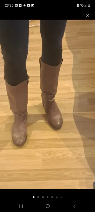 Botas altas Zara marrones