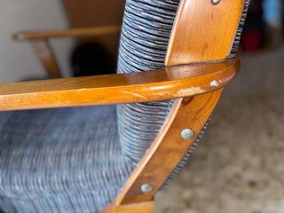 Butaca butacón vintage tela y madera