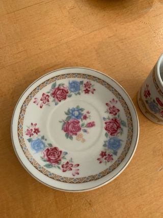 Juego 6 tazas de café de porcelana