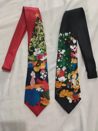 Lote 2 Corbatas Disney Navidad Mickey Unlimited