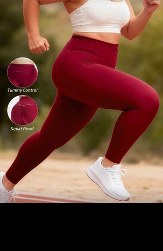 Mallas Yoga Talla Grande Rojo Cintura Alta