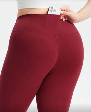 Mallas Yoga Talla Grande Rojo Cintura Alta