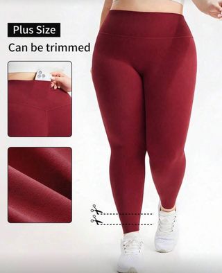 Mallas Yoga Talla Grande Rojo Cintura Alta