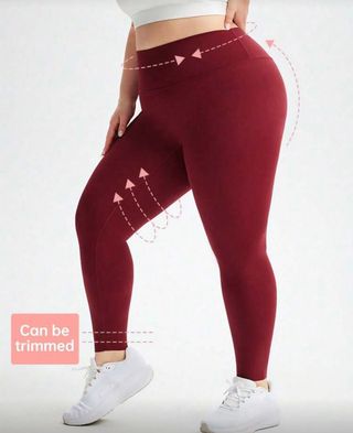 Mallas Yoga Talla Grande Rojo Cintura Alta