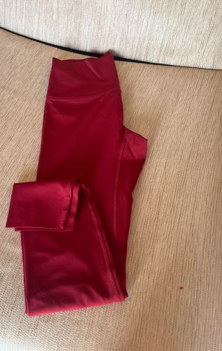 Mallas Yoga Talla Grande Rojo Cintura Alta