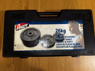 Mancuernas 15kg + Discos Accesorios 26kg