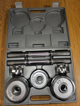 Mancuernas 15kg + Discos Accesorios 26kg