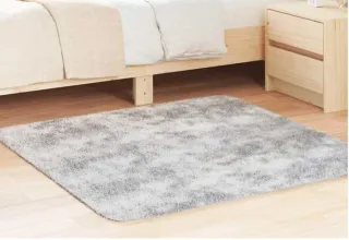 Tappeto peluto a pelo lungo grigio chiaro 90x90 cm