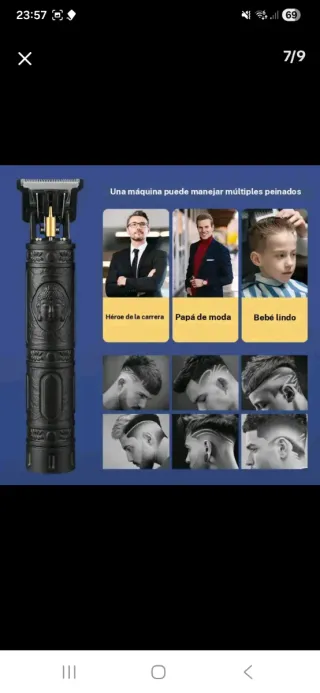 Cortapelos eléctrico negro con accesorios