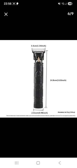 Cortapelos eléctrico negro con accesorios