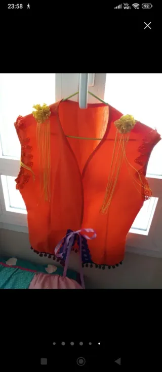 Chaleco Flamenca Naranja y Morado