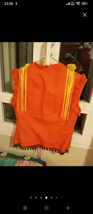 Chaleco Flamenca Naranja y Morado