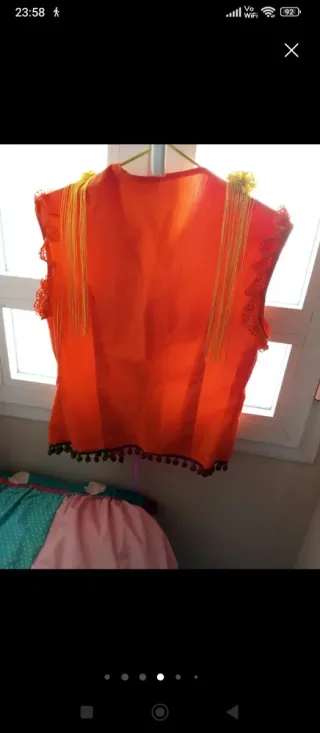 Chaleco Flamenca Naranja y Morado