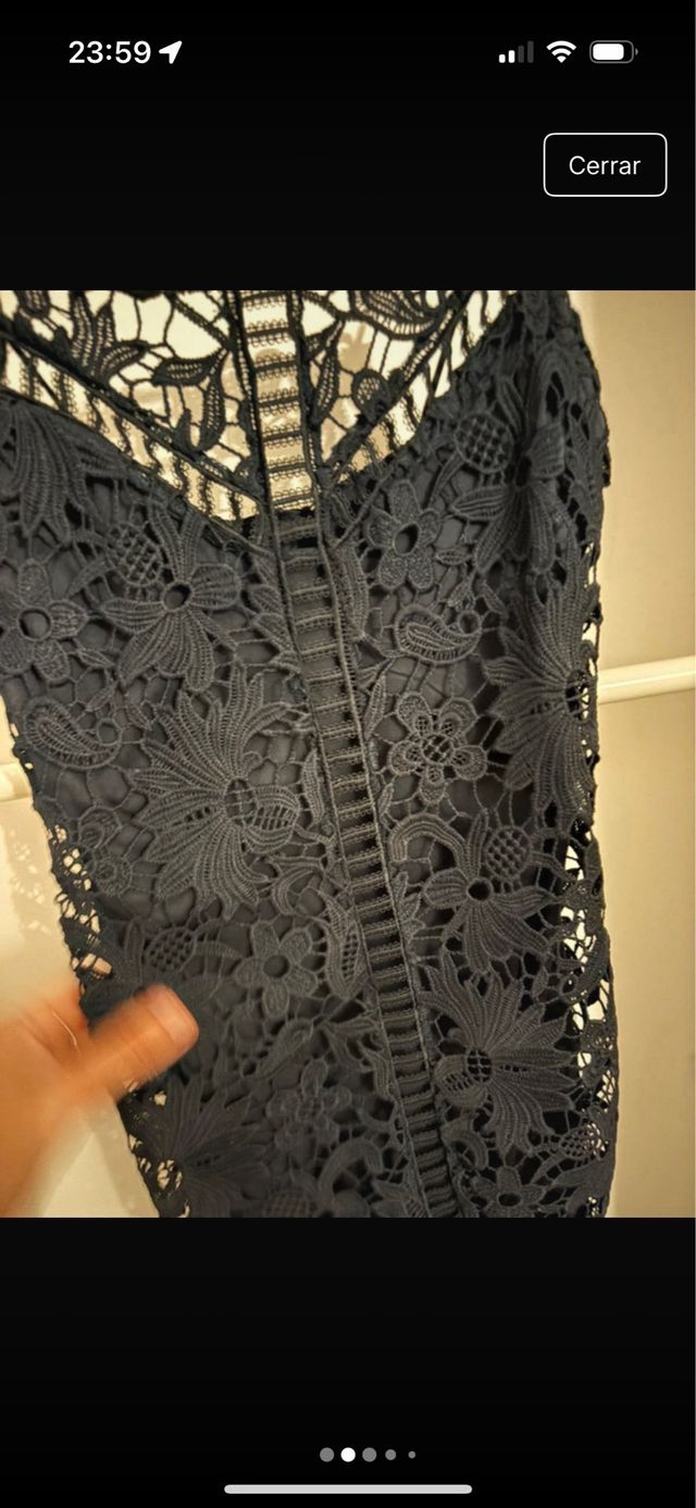 Vestido Mango Negro Encaje