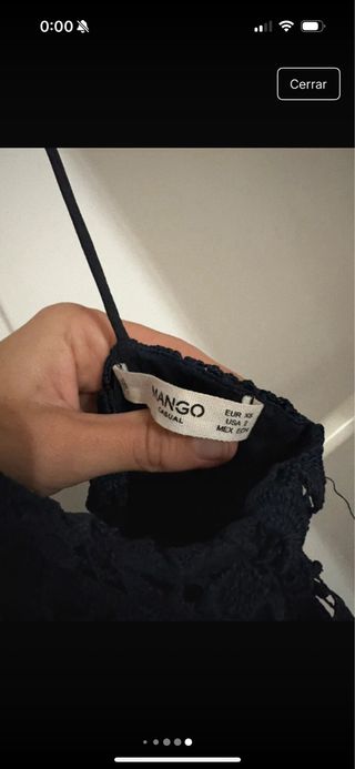 Vestido Mango Negro Encaje