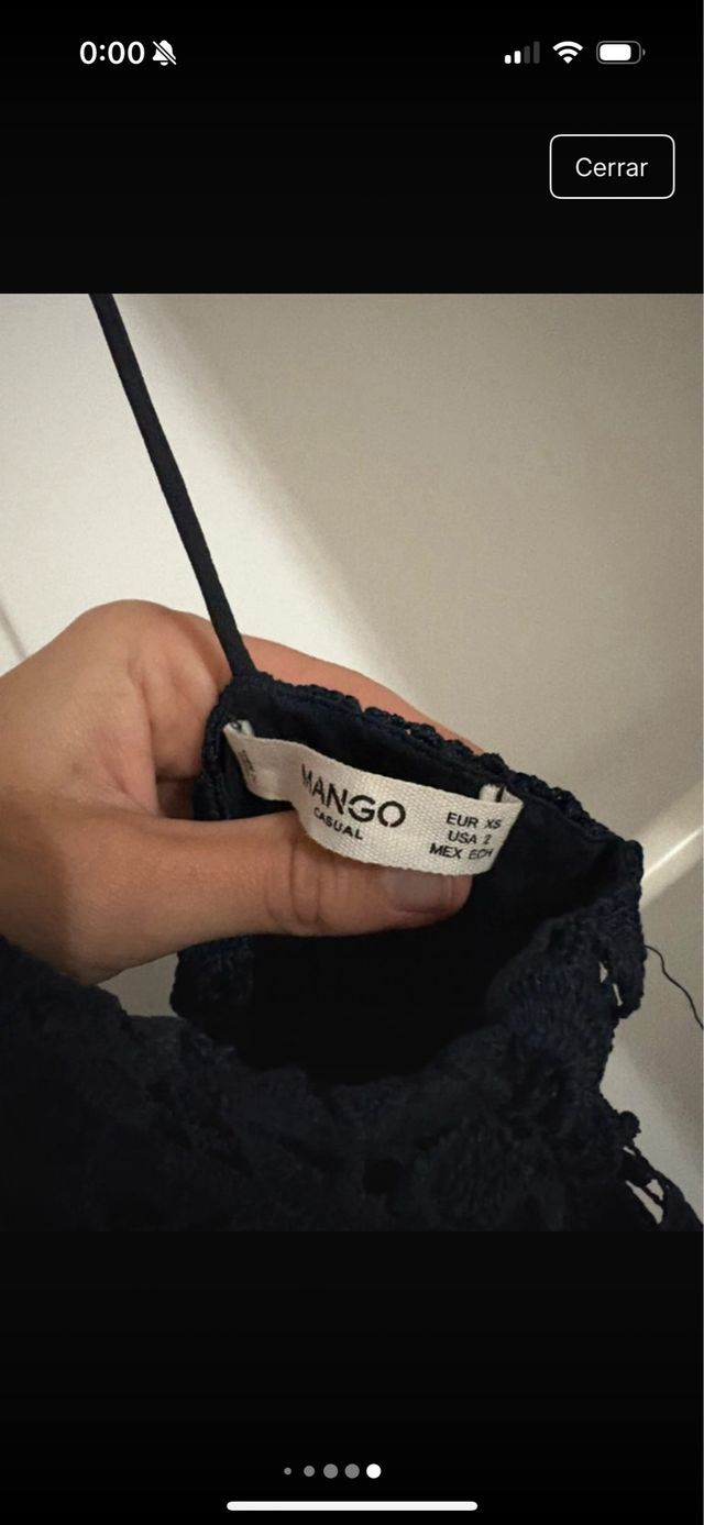 Vestido Mango Negro Encaje