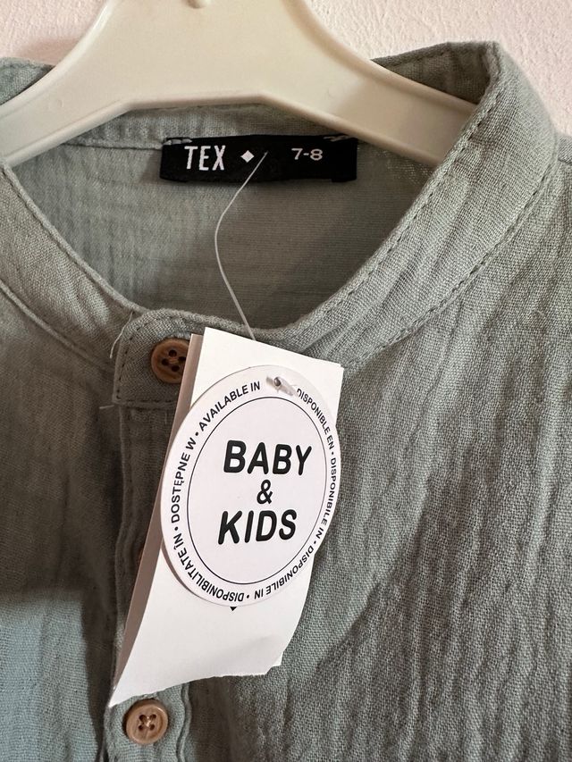 Camisa niño cuello mao TEX 7-8 años