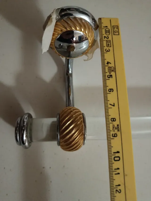 Porta asciugamani plexiglass e ottone oro