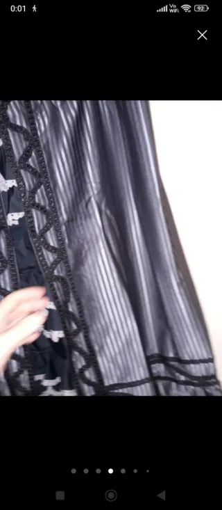 Falda flamenca rayas plata