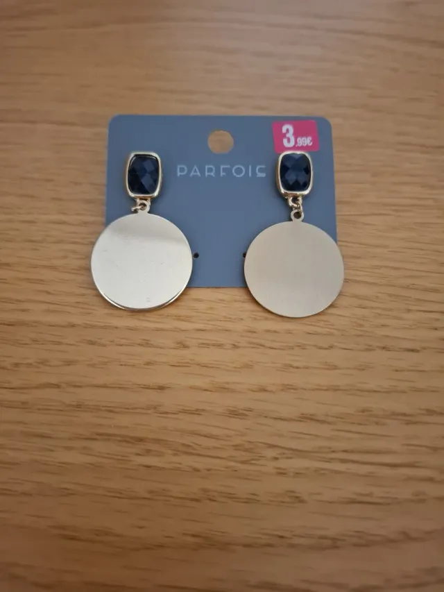 Pendientes colgantes dorados y azules Parfois