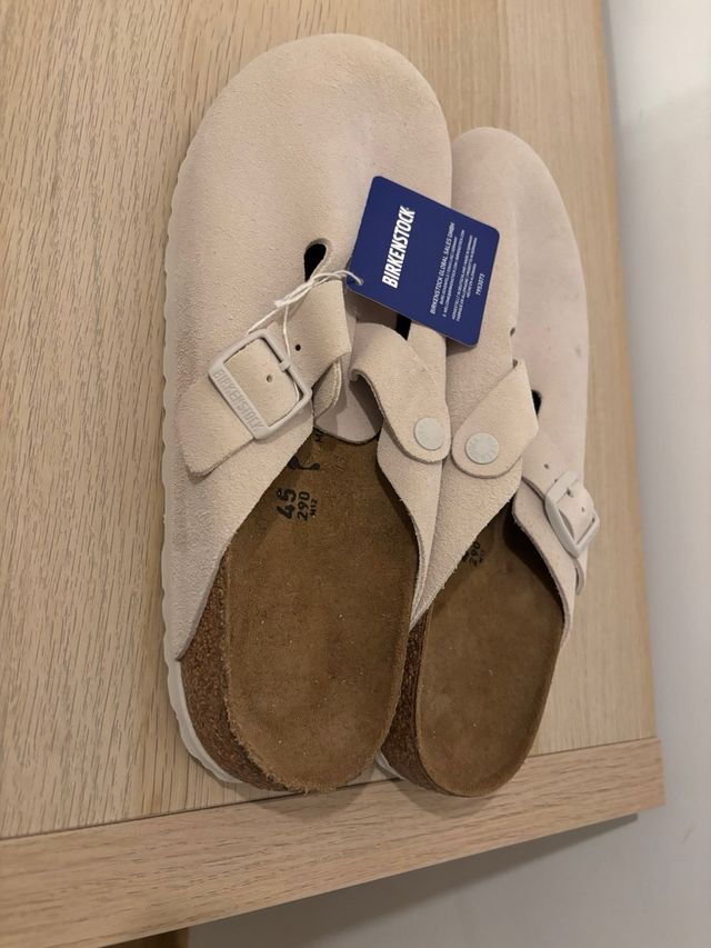 Sandalias Birkenstock Boston Beige/Gris Talla 45