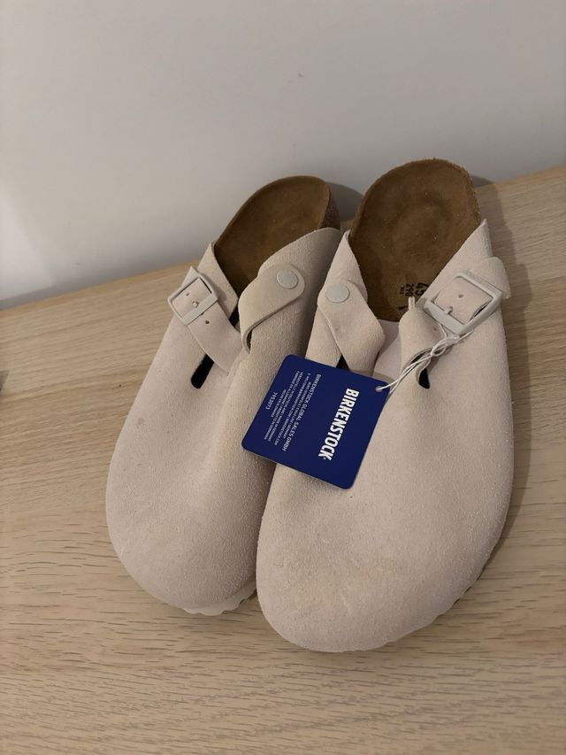 Sandalias Birkenstock Boston Beige/Gris Talla 45