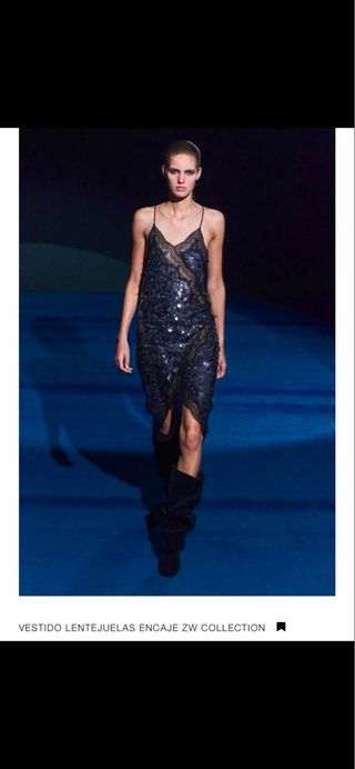 Vestido lentejuelas y encaje Zara zw coleccion