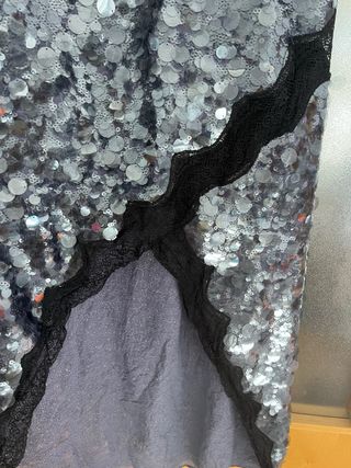 Vestido lentejuelas y encaje Zara zw coleccion