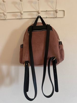 Mochila terciopelo rosa