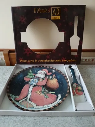 Piatto torta AD TREND con paletta Natale