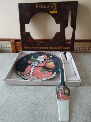 Piatto torta AD TREND con paletta Natale