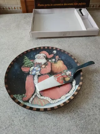Piatto torta AD TREND con paletta Natale