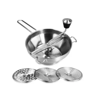 Navaris Pasapurés de acero inoxidable con 3 discos